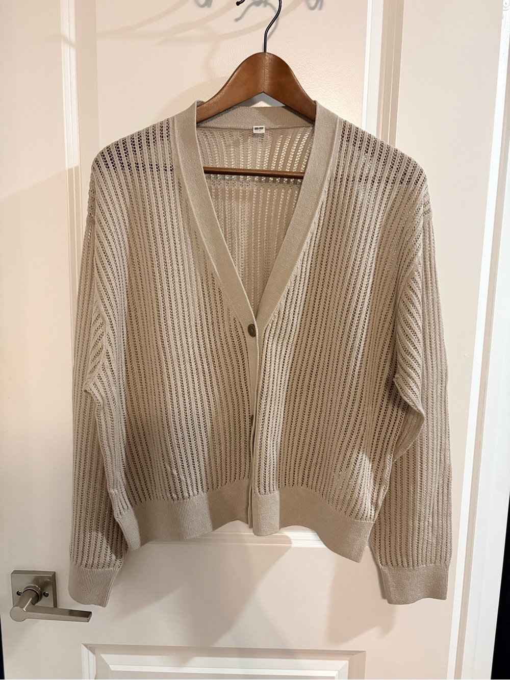 Uniqlo Open-Weave Pointelle V-Neck Cardigan